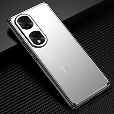 Huawei Honor 70 Pro 5G用ケース 高級感 手触り良い アルミメタル 製の金属製 兼シリコン カバー JL2 ファーウェイ シルバー