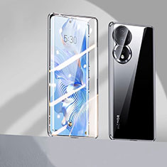 Huawei Honor 80 5G用ケース 高級感 手触り良い アルミメタル 製の金属製 360度 フルカバーバンパー 鏡面 カバー ファーウェイ ブラック