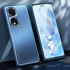 Huawei Honor 80 Pro 5G用ケース 高級感 手触り良い アルミメタル 製の金属製 兼シリコン カバー JL1 ファーウェイ ネイビー