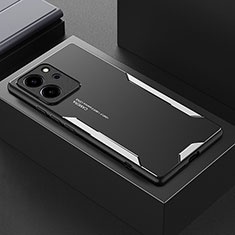 Huawei Honor 80 SE 5G用ケース 高級感 手触り良い アルミメタル 製の金属製 兼シリコン カバー PB1 ファーウェイ シルバー