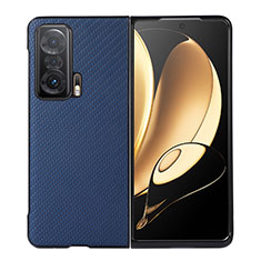 Huawei Honor Magic V 5G用ハイブリットバンパーケース 高級感 手触り良いレザー柄 兼プラスチック BH4 ファーウェイ ネイビー