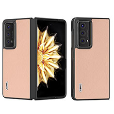 Huawei Honor Magic V2 Ultimate 5G用ハイブリットバンパーケース 高級感 手触り良いレザー柄 兼プラスチック B06H ファーウェイ ローズゴールド