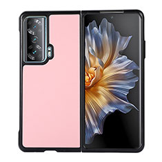 Huawei Honor Magic Vs Ultimate 5G用ハイブリットバンパーケース 高級感 手触り良いレザー柄 兼プラスチック BH1 ファーウェイ ピンク