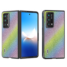 Huawei Honor Magic Vs2 5G用ハイブリットバンパーケース 高級感 手触り良いレザー柄 兼プラスチック BH8 ファーウェイ グリーン