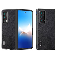 Huawei Honor Magic Vs2 5G用ハイブリットバンパーケース 高級感 手触り良いレザー柄 兼プラスチック B12H ファーウェイ ブラック