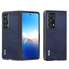 Huawei Honor Magic Vs2 5G用ハイブリットバンパーケース 高級感 手触り良いレザー柄 兼プラスチック B13H ファーウェイ ネイビー