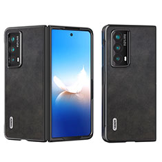 Huawei Honor Magic Vs2 5G用ハイブリットバンパーケース 高級感 手触り良いレザー柄 兼プラスチック B13H ファーウェイ ブラック