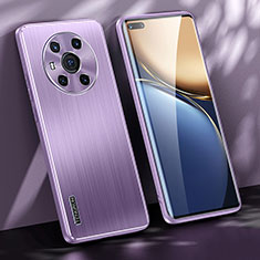 Huawei Honor Magic3 5G用ケース 高級感 手触り良い アルミメタル 製の金属製 兼シリコン カバー JL1 ファーウェイ パープル