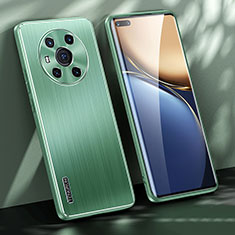 Huawei Honor Magic3 5G用ケース 高級感 手触り良い アルミメタル 製の金属製 兼シリコン カバー JL1 ファーウェイ グリーン