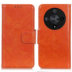 Huawei Honor Magic6 Lite 5G用手帳型 レザーケース スタンド カバー N05P ファーウェイ オレンジ