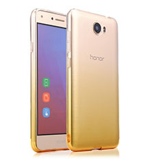 Huawei Honor Play 5用極薄ソフトケース グラデーション 勾配色 クリア透明 ファーウェイ イエロー