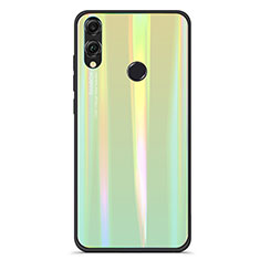 Huawei Honor V10 Lite用ハイブリットバンパーケース プラスチック 鏡面 虹 グラデーション 勾配色 カバー R01 ファーウェイ グリーン