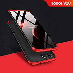 Huawei Honor V20用ハードケース プラスチック 質感もマット 前面と背面 360度 フルカバー Q01 ファーウェイ レッド・ブラック
