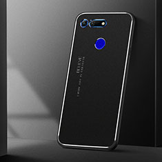 Huawei Honor V20用ケース 高級感 手触り良い アルミメタル 製の金属製 カバー T04 ファーウェイ ブラック