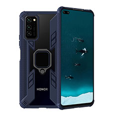 Huawei Honor V30 5G用ハイブリットバンパーケース プラスチック アンド指輪 マグネット式 R02 ファーウェイ ネイビー