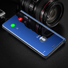 Huawei Honor V30 5G用手帳型 レザーケース スタンド 鏡面 カバー ファーウェイ ネイビー
