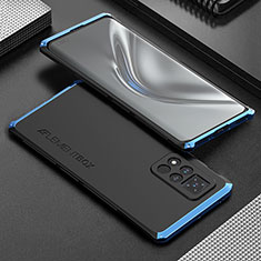 Huawei Honor V40 5G用360度 フルカバー ケース 高級感 手触り良い アルミメタル 製の金属製 ファーウェイ ネイビー・ブラック