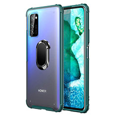 Huawei Honor View 30 Pro 5G用ハイブリットバンパーケース プラスチック アンド指輪 マグネット式 R04 ファーウェイ グリーン