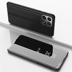 Huawei Honor X8b用手帳型 レザーケース スタンド 鏡面 カバー ファーウェイ ブラック