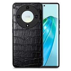 Huawei Honor X9a 5G用ケース 高級感 手触り良いレザー柄 S01D ファーウェイ ブラック