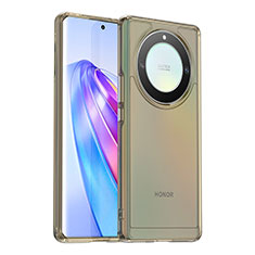 Huawei Honor X9a 5G用ハイブリットバンパーケース クリア透明 プラスチック カバー J02S ファーウェイ グレー