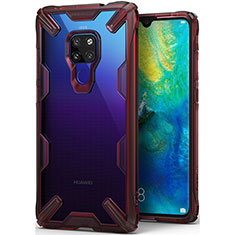 Huawei Mate 20用極薄ソフトケース シリコンケース 耐衝撃 全面保護 クリア透明 H04 ファーウェイ レッド