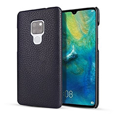 Huawei Mate 20用ケース 高級感 手触り良いレザー柄 S01 ファーウェイ ネイビー