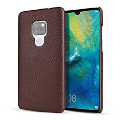 Huawei Mate 20用ケース 高級感 手触り良いレザー柄 S01 ファーウェイ ブラウン