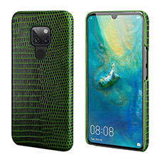 Huawei Mate 20用ケース 高級感 手触り良いレザー柄 S02 ファーウェイ グリーン