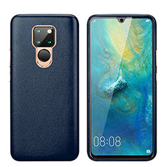 Huawei Mate 20用ケース 高級感 手触り良いレザー柄 S03 ファーウェイ ネイビー