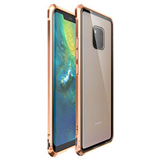 Huawei Mate 20 Pro用ケース 高級感 手触り良い アルミメタル 製の金属製 バンパー 鏡面 カバー ファーウェイ ゴールド