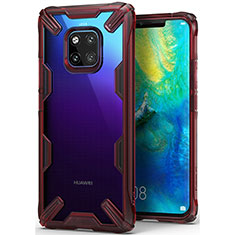 Huawei Mate 20 Pro用前面と背面 360度 フルカバー 極薄ソフトケース シリコンケース 耐衝撃 全面保護 バンパー ファーウェイ レッド