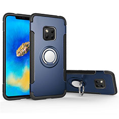 Huawei Mate 20 Pro用ハイブリットバンパーケース プラスチック アンド指輪 マグネット式 ファーウェイ ネイビー