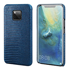 Huawei Mate 20 Pro用ケース 高級感 手触り良いレザー柄 P02 ファーウェイ ネイビー