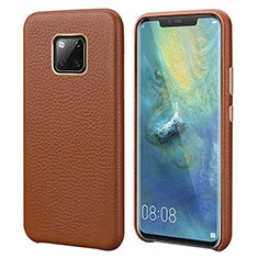 Huawei Mate 20 Pro用ケース 高級感 手触り良いレザー柄 P04 ファーウェイ ブラウン