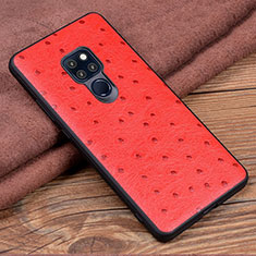 Huawei Mate 20 X 5G用ケース 高級感 手触り良いレザー柄 R04 ファーウェイ レッド