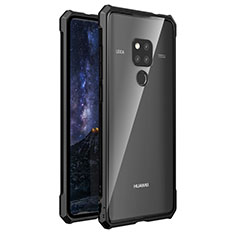 Huawei Mate 20 X 5G用ケース 高級感 手触り良い アルミメタル 製の金属製 360度 フルカバーバンパー 鏡面 カバー T03 ファーウェイ ブラック