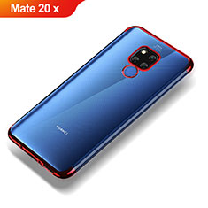 Huawei Mate 20 X 5G用極薄ソフトケース シリコンケース 耐衝撃 全面保護 クリア透明 T07 ファーウェイ レッド