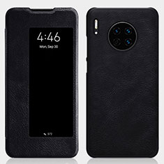 Huawei Mate 30 5G用手帳型 レザーケース スタンド カバー T01 ファーウェイ ブラック