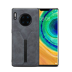 Huawei Mate 30 5G用ケース 高級感 手触り良いレザー柄 R02 ファーウェイ グレー