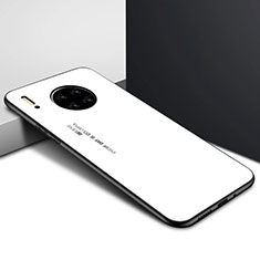 Huawei Mate 30用ハイブリットバンパーケース プラスチック 鏡面 カバー ファーウェイ ホワイト