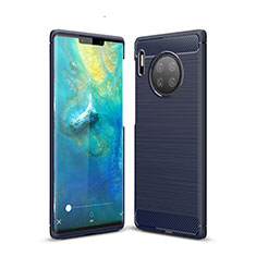 Huawei Mate 30用シリコンケース ソフトタッチラバー ライン カバー ファーウェイ ネイビー