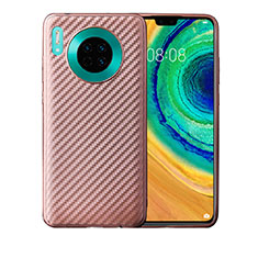 Huawei Mate 30 Pro 5G用シリコンケース ソフトタッチラバー ツイル カバー ファーウェイ ローズゴールド