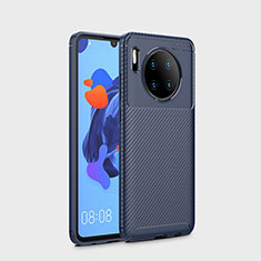 Huawei Mate 30 Pro 5G用シリコンケース ソフトタッチラバー ツイル カバー S01 ファーウェイ ネイビー