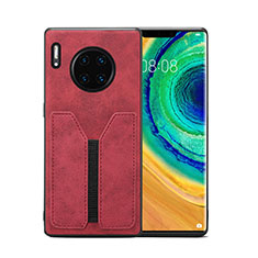 Huawei Mate 30 Pro 5G用ケース 高級感 手触り良いレザー柄 R02 ファーウェイ レッド