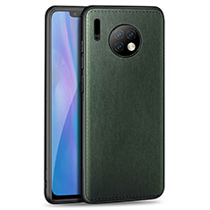 Huawei Mate 30 Pro用シリコンケース ソフトタッチラバー レザー柄 カバー H03 ファーウェイ グリーン