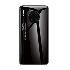 Huawei Mate 30E Pro 5G用ハイブリットバンパーケース プラスチック 鏡面 虹 グラデーション 勾配色 カバー H01 ファーウェイ ブラック