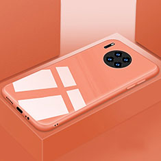 Huawei Mate 30E Pro 5G用ハイブリットバンパーケース プラスチック 鏡面 カバー T03 ファーウェイ オレンジ