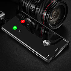 Huawei Mate 40 Lite 5G用手帳型 レザーケース スタンド 鏡面 カバー L01 ファーウェイ ブラック