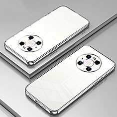 Huawei Mate 40 Pro用極薄ソフトケース シリコンケース 耐衝撃 全面保護 クリア透明 SY1 ファーウェイ シルバー